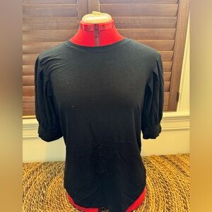 Frame Denim Black Short Sleeve Top